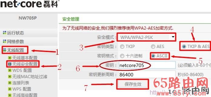 路由器上进行无线安全设置