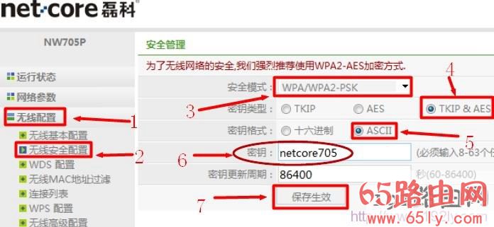 路由器上进行无线安全设置