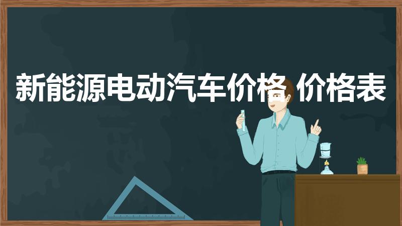 新能源电动汽车价格 价格表（现代新能源汽车价格表）