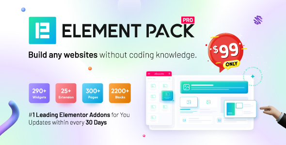 wp插件：Element Pack v7.19.6 – Elementor 页面构建器 WordPress 插件附加组件无限制版