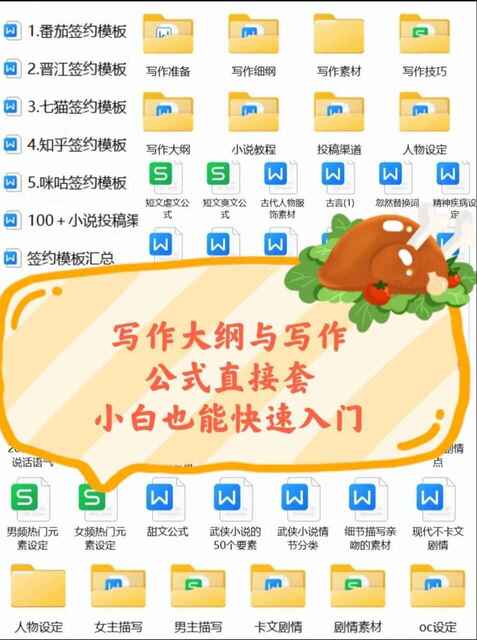 小说素材最全写作拆书资料网文素材写作课程教程模版（网盘修正）