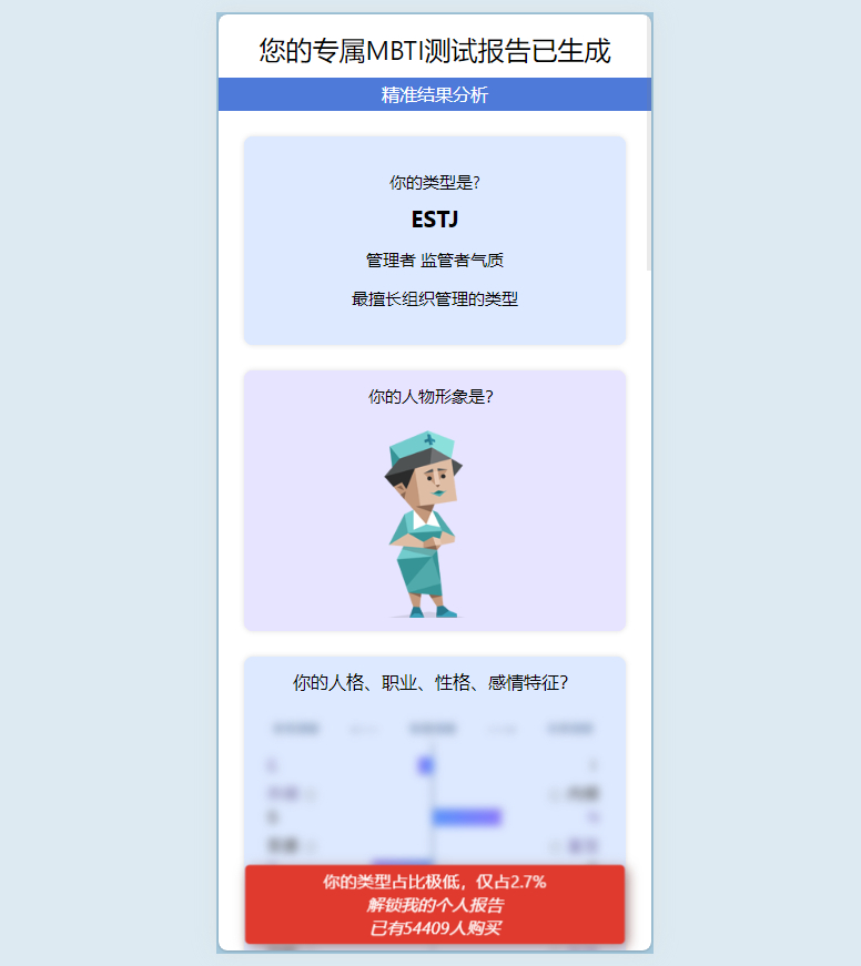 【运营级】MBTI十六型人格职业性格测试源码完整版