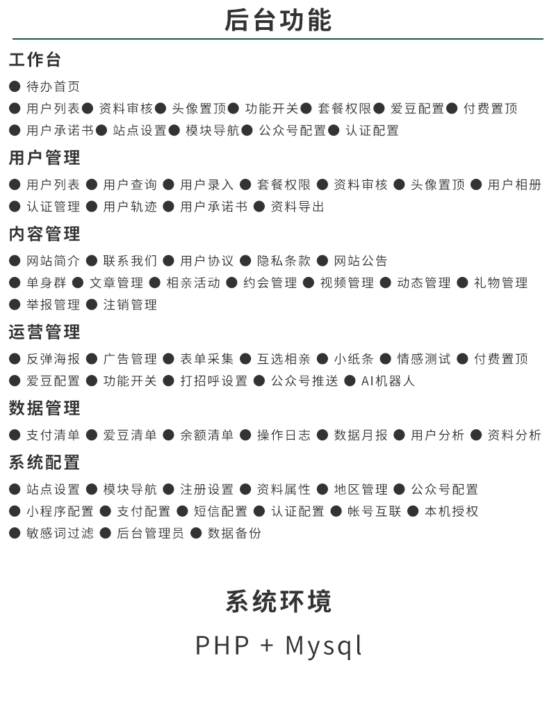 异性同性相亲交友系统网站程序H5交友网站PHP程序源码