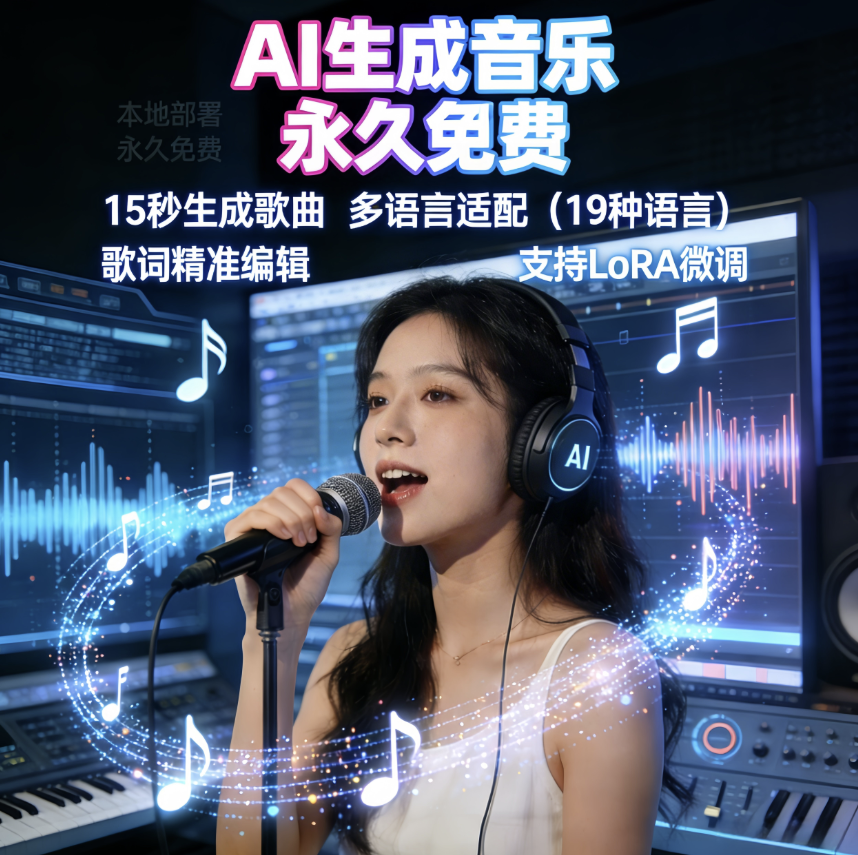 【AI音乐】ACE-Step整合包一键生成音乐文字唱歌永久免费Sunoai